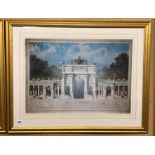 LITHOGRAPHIC PRINT OF L'ECOLE BEAUX ARTS OF L'ARC DE TRIOMPHE F/G 69 X 43CM