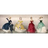 ROYAL DOULTON BONE CHINA FIGURES-EMILY, TINA, NINETTE,