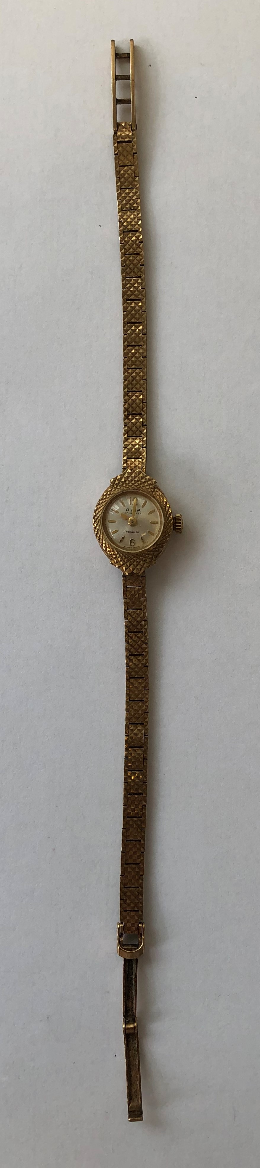 9CT GOLD AVIA WRIST WATCH ON 9CT GOLD BRACELET STRAP 13. - Image 2 of 6