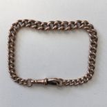 9CT ROSE GOLD FLAT CURB LINK BRACELET WITH SWIVEL ATTACHMENT 20.