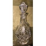 BOXED WATERFORD IRISH CRYSTAL DECANTER WITH FACET CUT BALL STOPPER