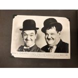 ALBUM CONTAINING SIGNED AND FACSIMILE SIGNED BLACK AND WHITE PHOTOGRAPHS OF EARLY FILM STARS