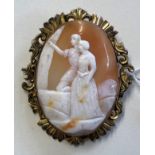 VICTORIAN PINCHBECK MOUNTED CAMEO BROOCH
