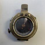 WWI 1917 PRISMATIC MILITARY FIELD POCKET COMPASS WITH LEATHER CASE, STAMPED '1917 - R.