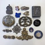 THREE MILITARY BADGES, SILVER A.R.P.