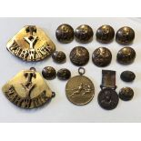 SELECTION OF MILITARY REGIMENTAL TUNIC BUTTONS,