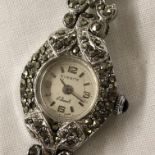 EVERITE 17 JEWEL MARCASITE COCKTAIL WATCH