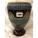 LAMBETH DOULTON STONEWARE OVOID VASE WITH IMPRESSED MARK AND INITIALS KD,