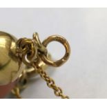 9CT GOLD BALL LINK BRACELET WITH SAFETY CHAIN 12G APPROX