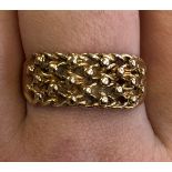 9CT GOLD KEEPER RING SIZE Q, 2.
