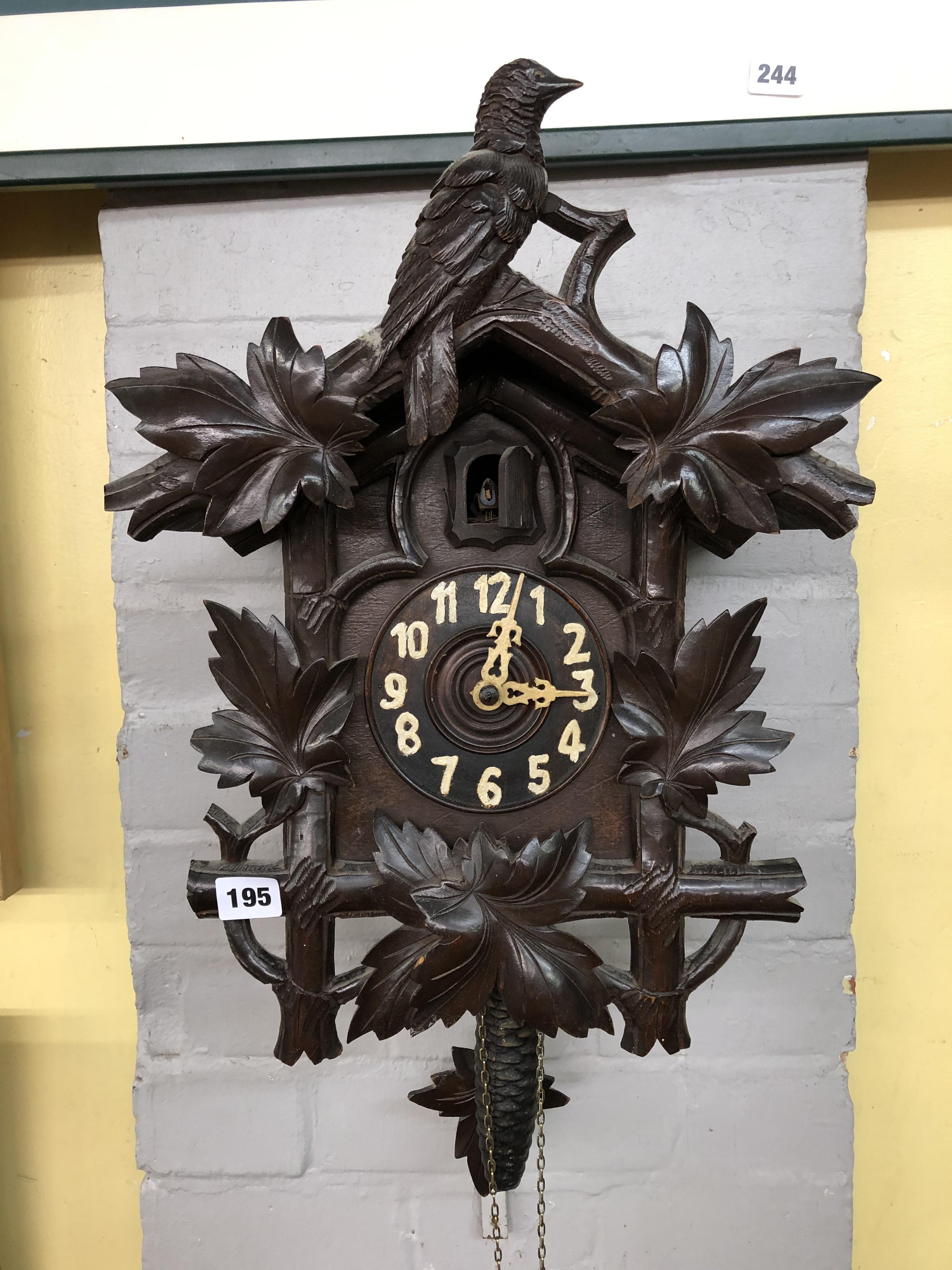 LATE 19TH CENTURY/EARLY 20TH CENTURY BAVARIAN CARVED CUCKOO CLOCK,