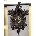 LATE 19TH CENTURY/EARLY 20TH CENTURY BAVARIAN CARVED CUCKOO CLOCK,