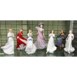 ROYAL DOULTON FIGURINES - LOVING YOU, FORGET ME NOT, FRIENDSHIP AND ONE OTHER,