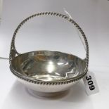 BIRMINGHAM SILVER BASKET WITH ROPE EDGED HANDLE AND CELTIC KNOT DESIGN 5.