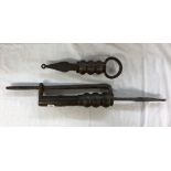 TWO 19TH CENTURY WESTERN FRONT ENGRAVED STEEL DOOR LOCKS