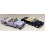 FRANKLIN MINT 1:42 SCALE PRECISION MODEL 1953 LILAC PACKARD CARIBBEAN AND A 1964 BLUE AND CREAM GTO