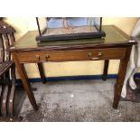 VICTORIAN MAHOGANY CROSSBANDED SINGLE DRAWER SIDE TABLE BEARS A METAL LABEL GILLOWS & CO 176 OXFORD