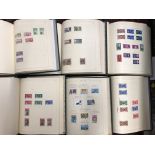 SIX SIMPLEX STAMP ALBUMS OF GB POSTAL STAMPS FROM QUEEN VICTORIA - QUEEN ELIZABETH II INCLUDING