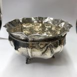 925 BEATEN SILVER CRIMPED EDGE BOWL