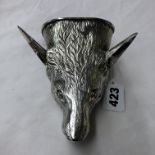 SHEFFIELD PLATE FOX FACE MASK STIRRUP CUP