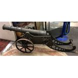 CAST IRON MODEL OF A CANNON - BARREL 96CM L APPROX