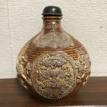 GERMAN STONEWARE BARTMANN TYPE GLOBULAR FLASK WITH STOPPER