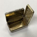 GEORGE III SILVER RECTANGULAR VINAIGRETTE WITH ENGINE TURNED DECORATION, MAKER T.S.