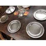 MATCHED SET OF EARLY 19TH CENTURY SHEFFIELD PLATED PLATES WITH GADROONED BORDER