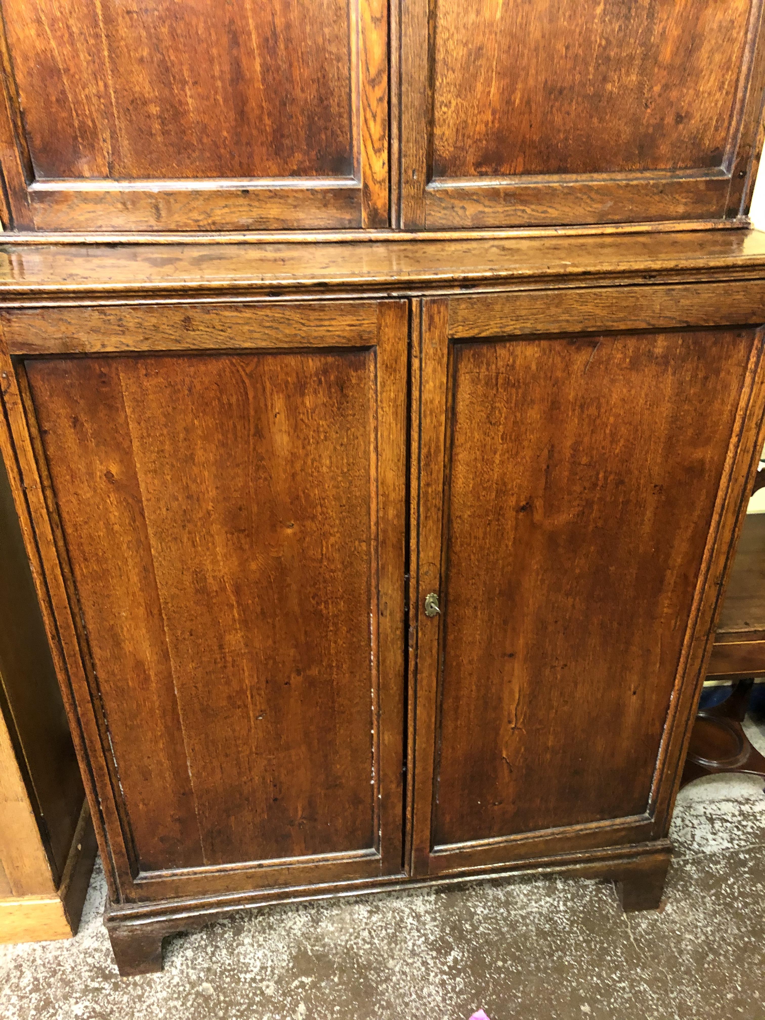 MAHOGANY AND OAK 19TH CENTURY CUPBOARD 203CM H APPROX, - Image 3 of 4