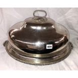 GOOD QUALITY SHEFFIELD PLATE DOME TOPPED MEAT DISH AND COVER