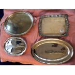 SHEFFIELD PLATE OVAL TWIN HANDLED TRAY, OVAL PLATTER,