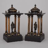 Pair of French Temple Form Garniture, c.1880, height 12.6 in — 32 cm