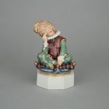 Royal Copenhagen Overglaze Figure of a Seated Sultan, Axel Locher, early 20th century, height 7.9 in