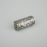 Caucasian Nielloed Silver Snuff Box, c.1900, length 2.4 in — 6.2 cm