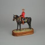 Royal Worcester Model, ‘Royal Canadian Mounted Policeman’, 103/500, Doris Lindner, c.1966, overall h