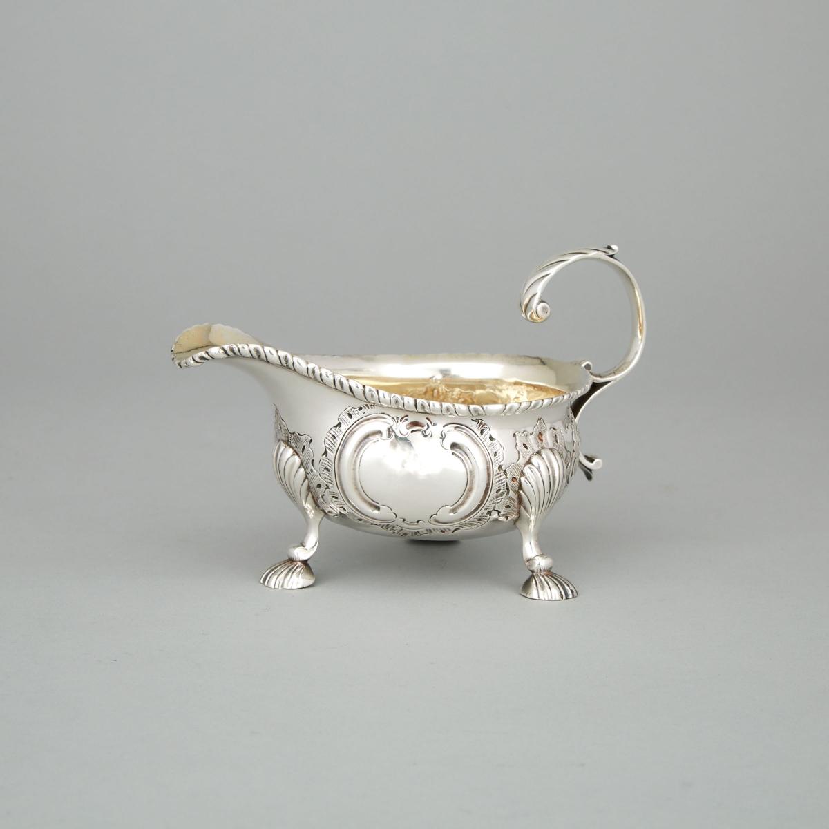 George II Silver Sauce Boat, Fuller White, London, 1755, length 5.5 in — 14 cm