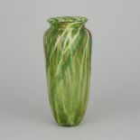 Daniel Crichton (Canadian, 1950-2002), Internally Decorated Green Glass Vase, 1976, height 10.3 in —