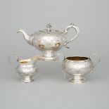 Early Victorian Scottish Silver Tea Service, Walker Crichton, Edinburgh, 1838, teapot height 6.7 in
