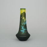 Gallé-Style Landscape Cameo Glass Vase, probably Romanian, late 20th century, height 13.9 in — 35.2