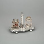 Dutch Silver Inkstand, 1842, width 6.1 in — 15.5 cm