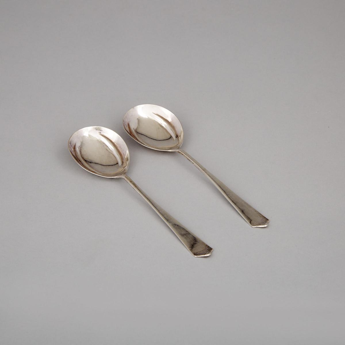 Pair of Scottish Provincial Silver Berry Spoons, Jameson & Naughton, Inverness, 19th century, length