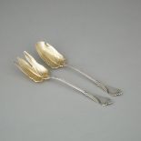 American Silver 'Beekman' Pattern Serving Spoon and Fork, Tiffany & Co., New York, N.Y., 20th centur