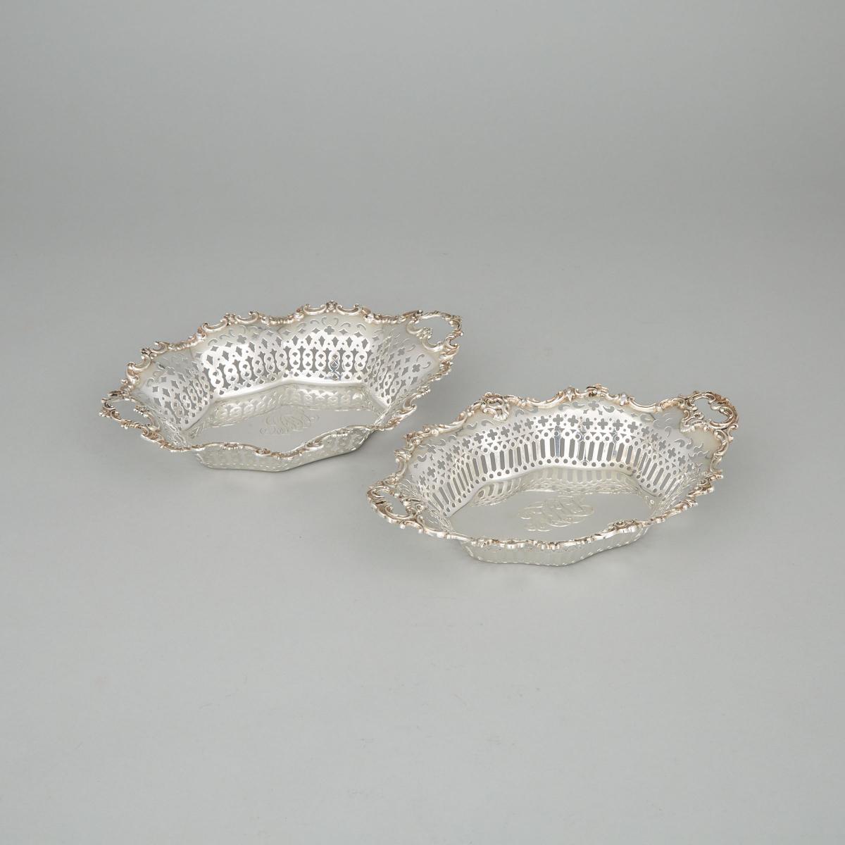 Two American Silver Pierced Oval Baskets, Roger Williams Silver Co., Providence, R.I., and Mauser Mf