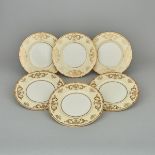 Six Royal Doulton Service Plates, 20th century, diameter 10.7 in — 27.3 cm (6 Pieces)