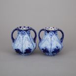 Pair of Macintyre Moorcroft Florian Ware Two-Handled Vases, c.1902, height 4.8 in — 12.2 cm (2 Piece