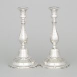 Pair of Austro-Hungarian Silver Candlesticks, Vienna, late 19th century, height 10.8 in — 27.5 cm (2