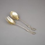American Silver 'Saratoga' Pattern Serving Spoon and Fork, Tiffany & Co., New York, N.Y., 20th centu