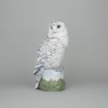 Royal Copenhagen Model of a Snowy Owl, Peter Herold, 20th century, height 15.7 in — 40 cm