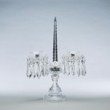 Waterford Cut Glass Two-Light Candelabrum, 20th century, height 19.7 in — 50 cm