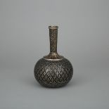 Kashmiri Damascened and Champleve Enamelled Bottle Vase, early 20th century, height 8.75 in — 22.2 c